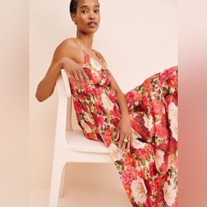 Anthropologie - Moon River - Pleated Floral Sleeveless Midi Dress